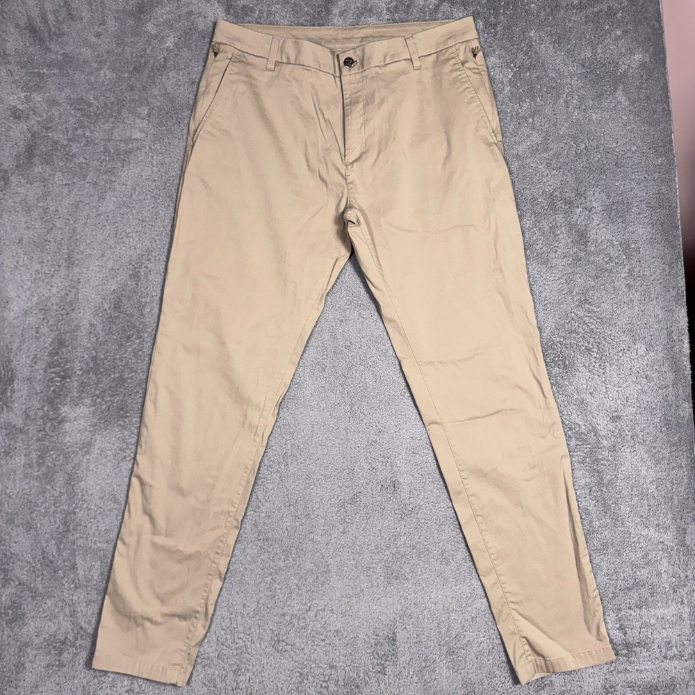 Birddogs Pants Mens 36x34 Khaki Tan Stretch Golf Casual 5 Pocket Chino Unlined